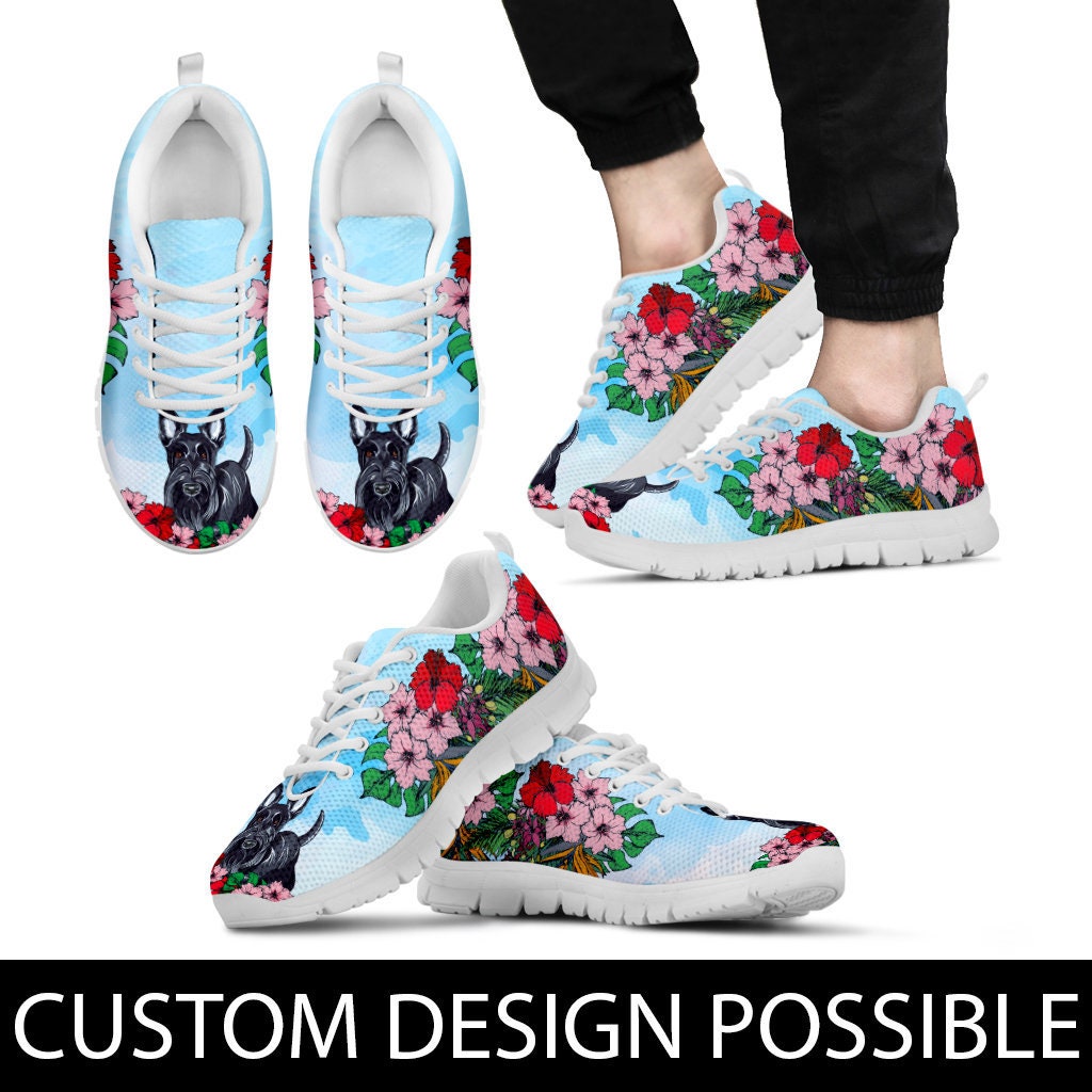 Scottish Terrier Sneakers Custom Picture, Animal Lovers, Women Shoes, Sneakers, Trainers, Dog Sneakers, Dog Shoes