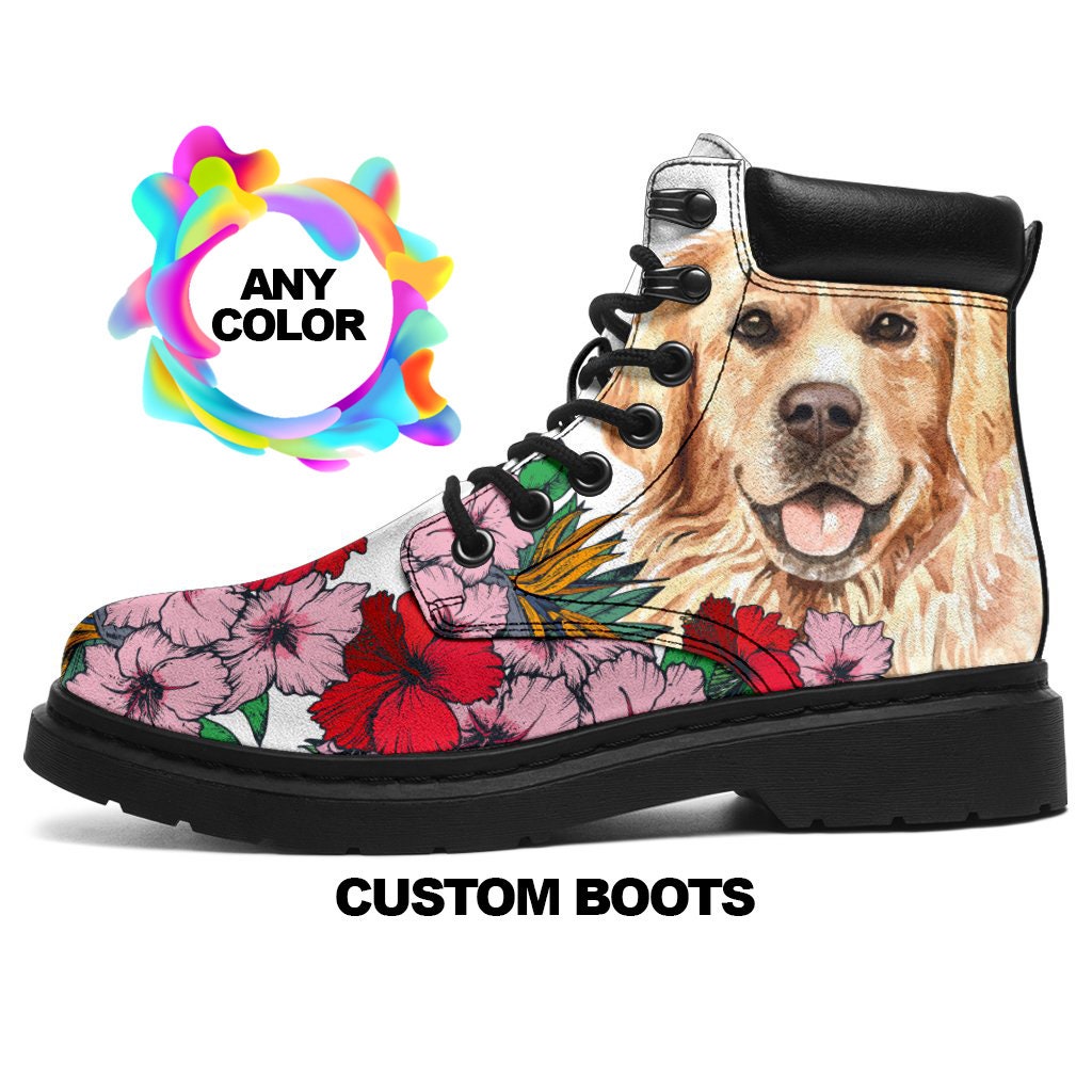 Golden Retriever Boots, Golden Retriever Lovers, Custom Picture, Animal Lovers, Women Boots