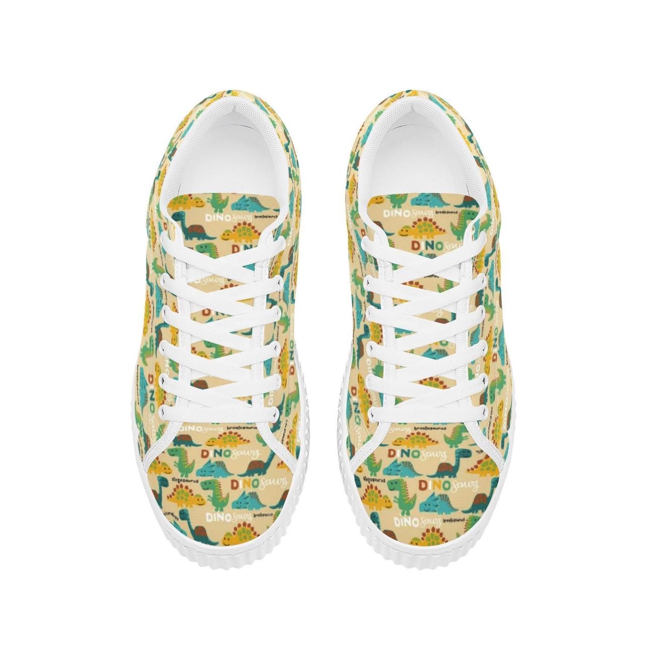 T rex Dinosaur Print Pattern Men Women's High Top Shoes