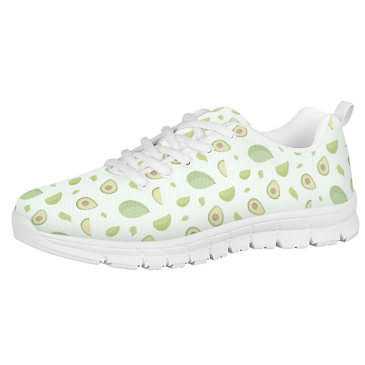 Avocado Shoes Avocado Design Shoes Vegan Sneakers Cute Sneakers Women Men or Kids Sneakers Avocado Sneakers Nature Shoes