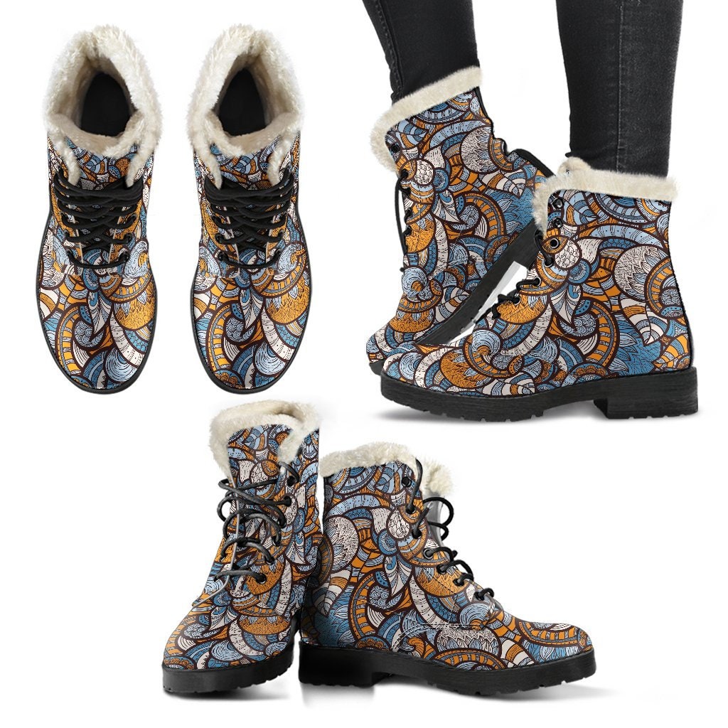 Zen Boots Handcrafted Women Boots Vegan Leather Boots Animal