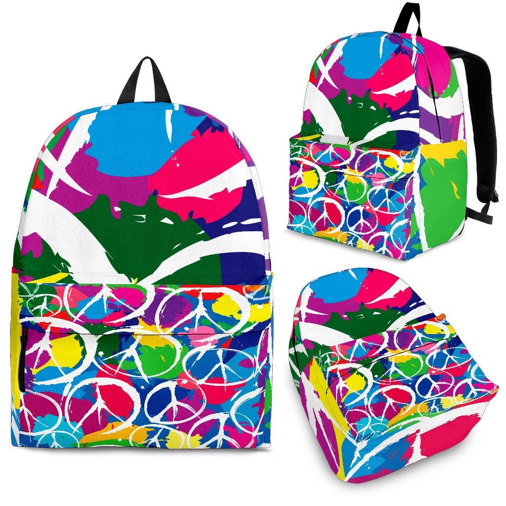 Peace Backpack, Custom Design, Custom Backpack ,made To Order, Handmade