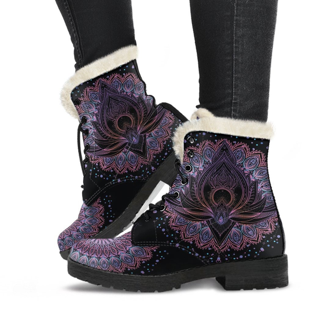 Lotus Winter Boots Handcrafted Women Boots, Vegan Leather Boots, Animal Friendly Boots, Women