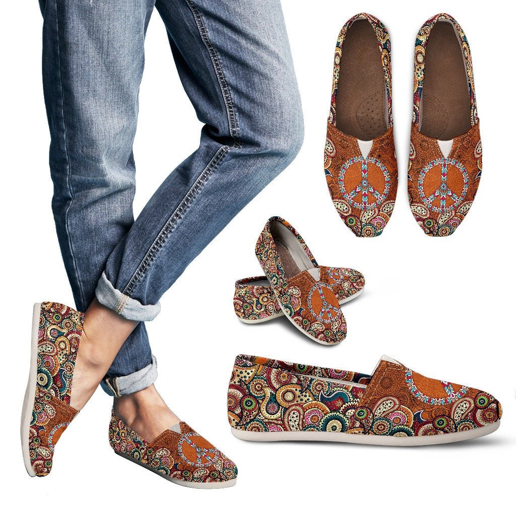 Leather Paisley Slip Ons Casual Women Shoes, Handmade Women Shoes, Slip On Shoes, Dream Shoes