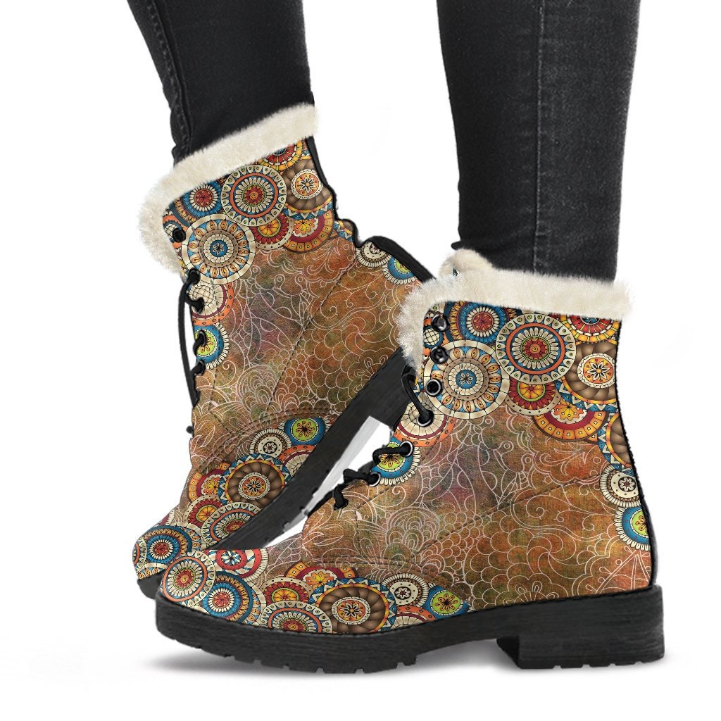 Henna Winter Boots Handcrafted Women Boots, Vegan Leather Boots, Animal Friendly Boots, Women