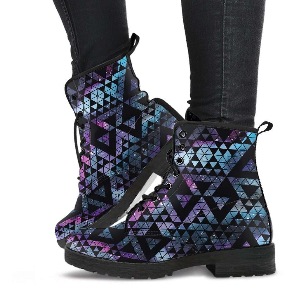 Geometric Nebula Women Boots, Vegan Leather Boots, Animal Friendly Boots, Classic Boot, Eco Leather, Animal Friendly