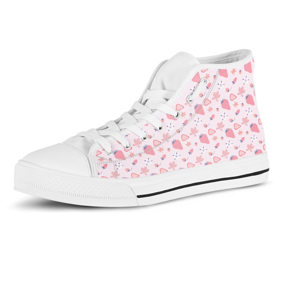 Strawberry High Top Shoes, Fruit Shoes, Women Sneakers, Cute Sneakers, Women, Men Or Kids Sneakers, Strawberry Sneakers, Vegan