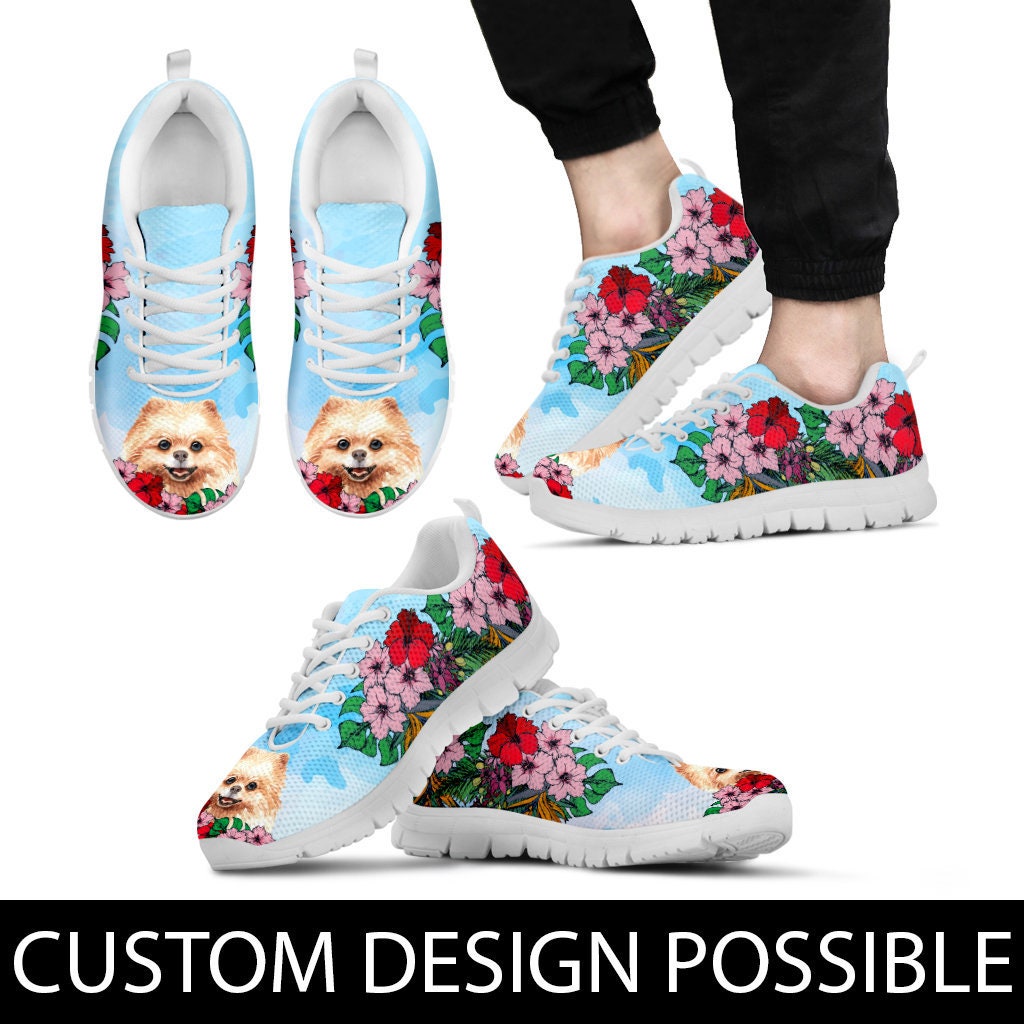 Pomeranian Sneakers Custom Picture, Animal Lovers, Women Shoes, Sneakers, Trainers, Dog Sneakers, Dog Shoes