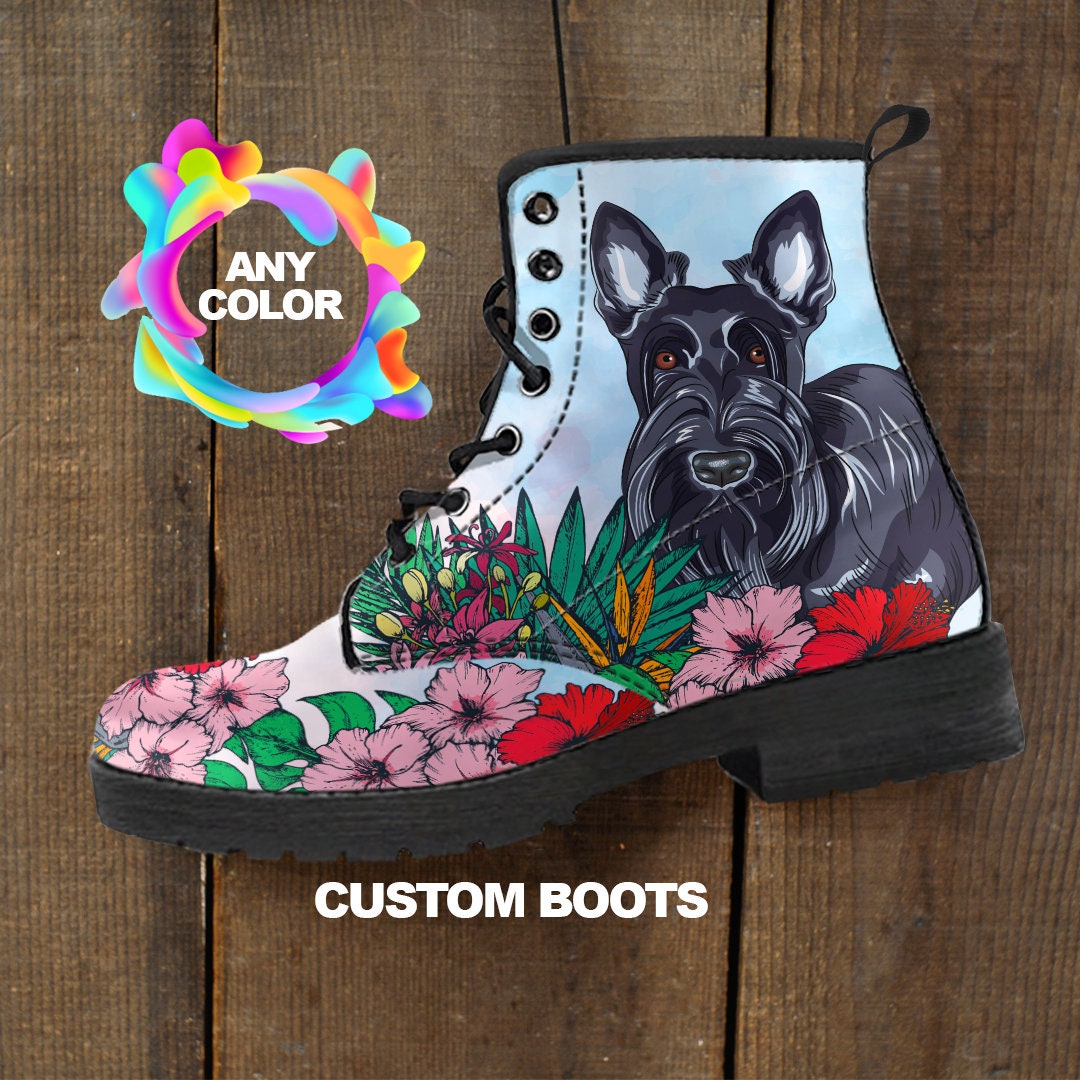 Scottish Terrier Boots, Scottish Terrier Lover Custom Picture, Animal Lovers, Women Boots