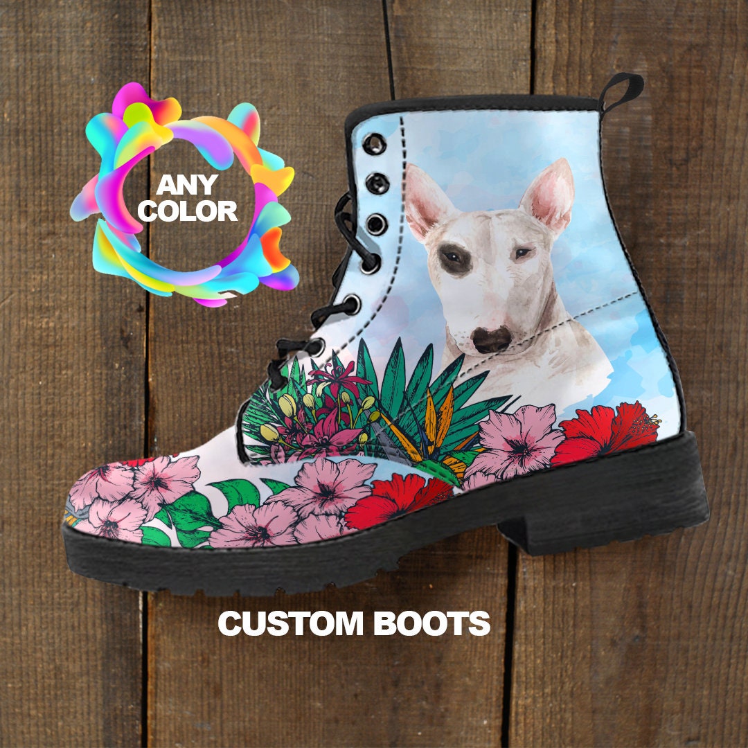 Bull Terrier Boots, Bull Terrier Lovers, Custom Picture, Animal Lovers, Women Boots