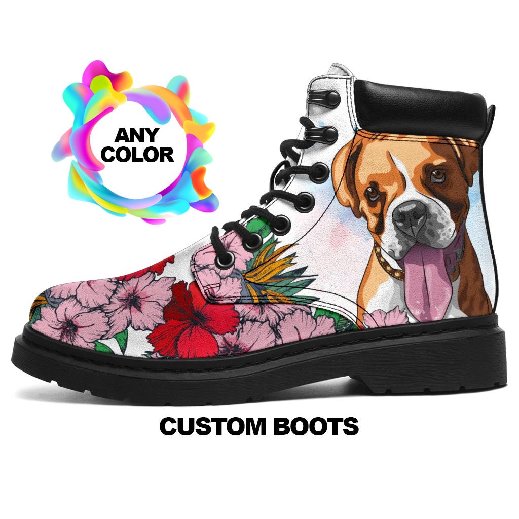 Boxer Boots, Bouvier Boxer Custom Picture, Animal Lovers, Women Boots