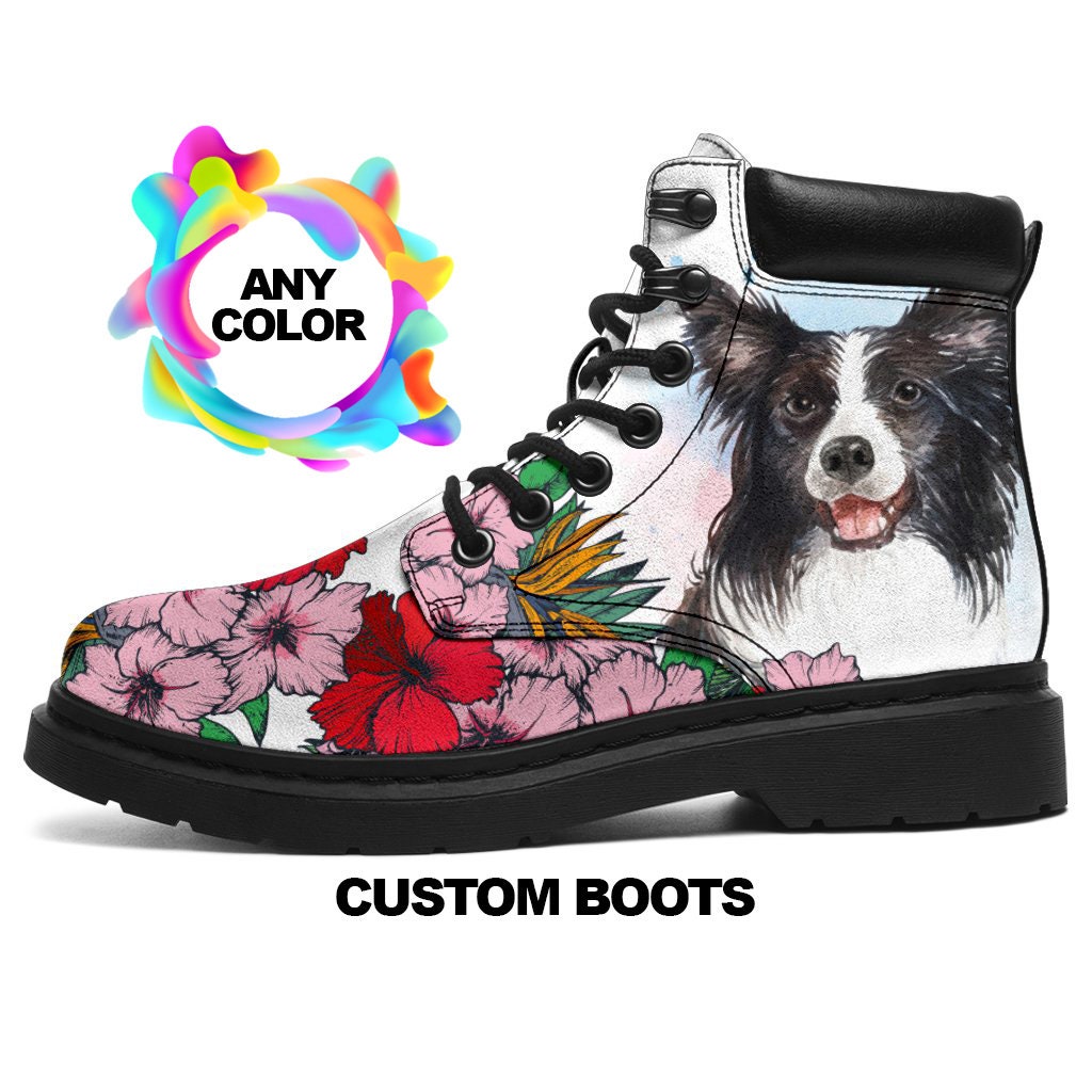 Border Collie Boots, Border Collie Lovers, Custom Picture, Animal Lovers, Women Boots