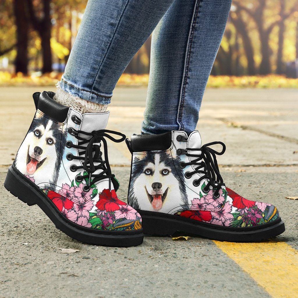 Husky Boots Siberian Husky Lovers Custom Picture Animal Lovers Women Boots on Luulla