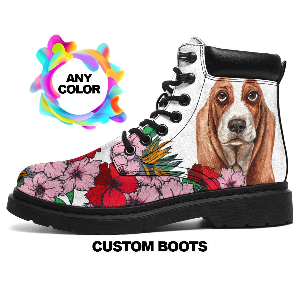 Basset Hound Boots, Basset Hound Lovers, Custom Picture, Animal Lovers, Women Boots