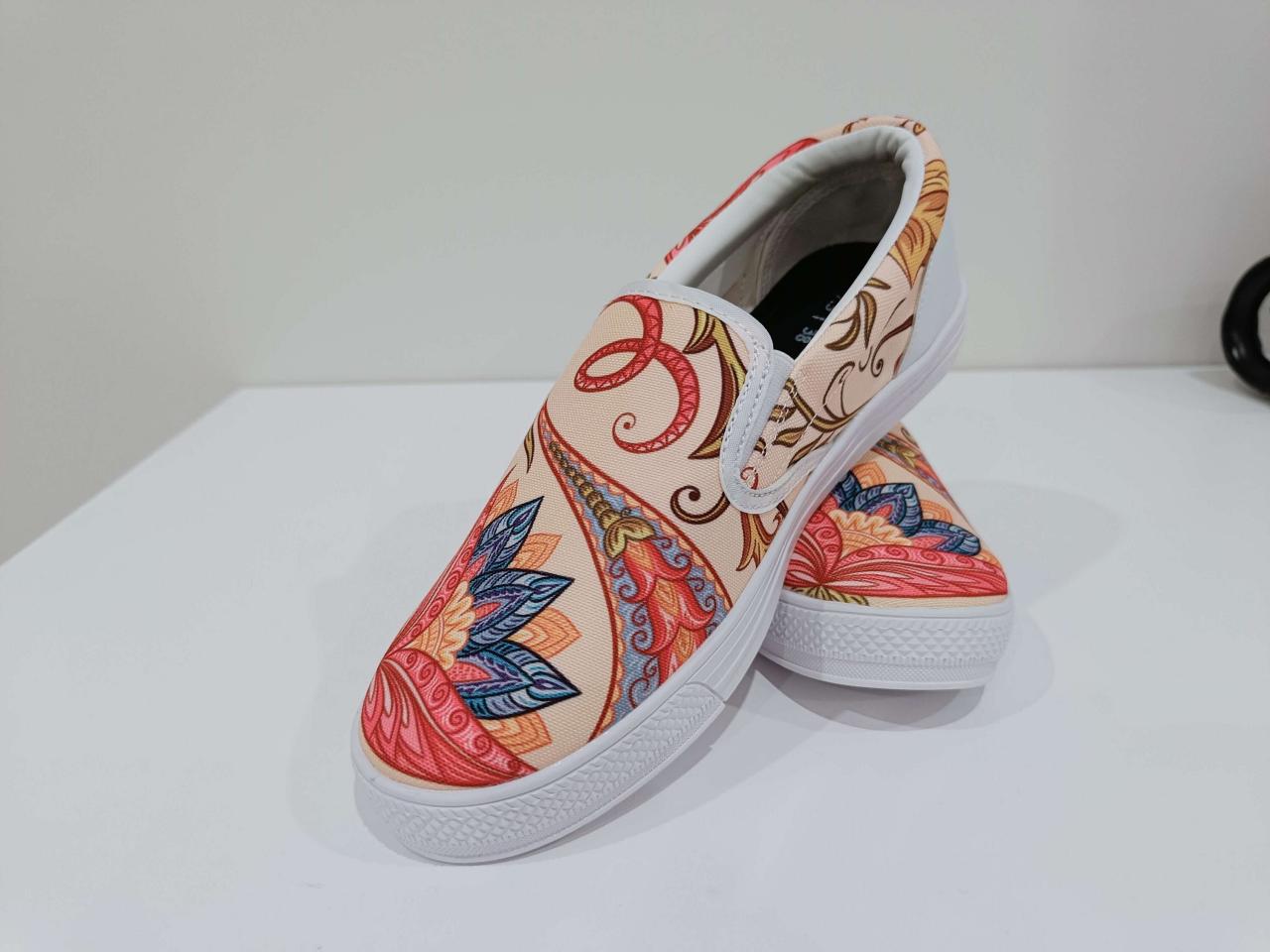 Royal Paisley Slipon Shoes, Handmade Women Shoes, Slip On Shoes, Dream Shoes