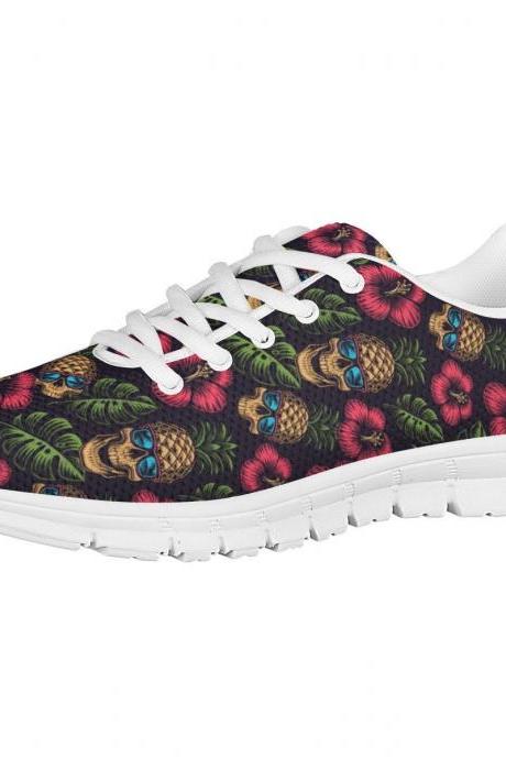 Abstract Hawaiian Pineapple Print Men's Sneakers