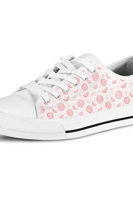 Pomegranate low top Shoes, Custom fruits Shoes, Pomegranate Women Sneakers, Cute sneakers, Kids sneakers, women, men or kids sneakers