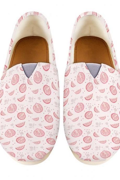 Pomegranate Casual Shoes, Pomegranate design Women Casual shoes, fruit casual shoes, Pomegranate pattern shoes