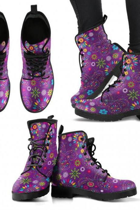 Butterfly Pattern Boots Handcrafted women Boots, Vegan Leather Boots, animal friendly Boots, Women Girl Gift, Classic Boot