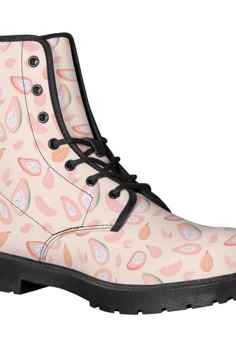 Guava Boots, Guava Fruit Leather Boots, pink guava Boots, Women Girl Gift, Classic Boot