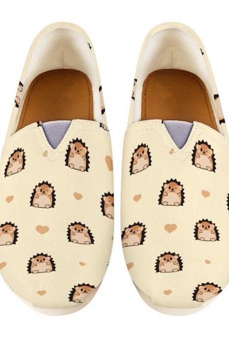 Hedgehog Casual Shoes, Women Casual shoes, Hedgie casual shoes, feline casual shoes, zapatos erizo
