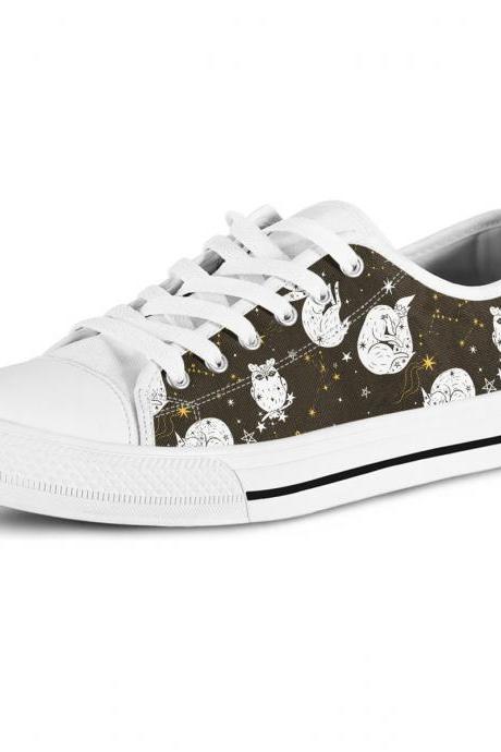 Constellation Low Top Shoes, Custom Andromeda Shoes, Women Sneakers, Fox Sneakers, Kids Sneakers, Women, Men Or Kids Sneakers, Bunny Shoes