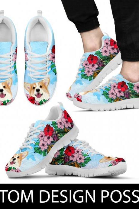 Pembroke Welsh Corgi Sneakers Custom Picture, Animal Lovers, Women Shoes, Sneakers, Trainers, Dog Sneakers, Dog Shoes
