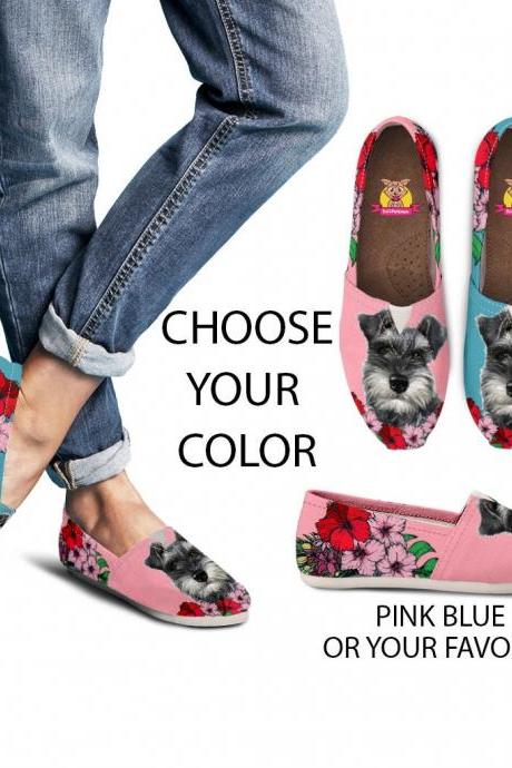 Miniature Schnauzer Shoes, Custom Picture, dog lovers, Animal lovers, Women shoes, sneaker, custom dog shoes