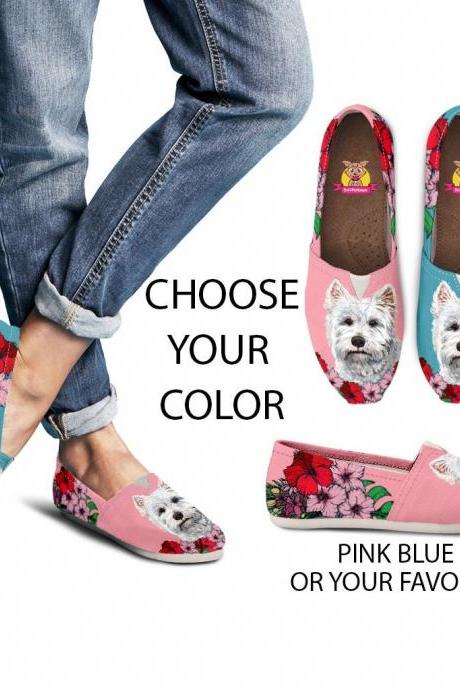 West Highland White Terrier Shoes, Custom Picture, Dog Lovers, Animal Lovers, Women Shoes, Sneaker, Custom Dog Shoes