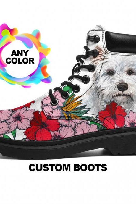 West Highland White Terrier BOOTS, Westie lovers, Custom Picture, Animal lovers, Women Boots