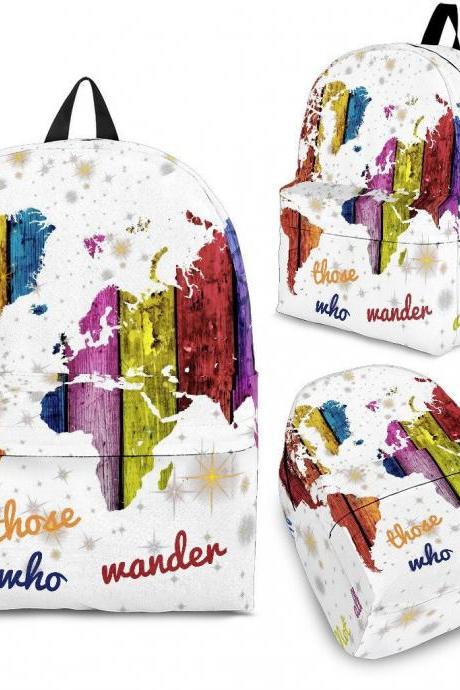 Wanderlust those who wonder Backpack, custom design, custom backpack ,made to order, handmade