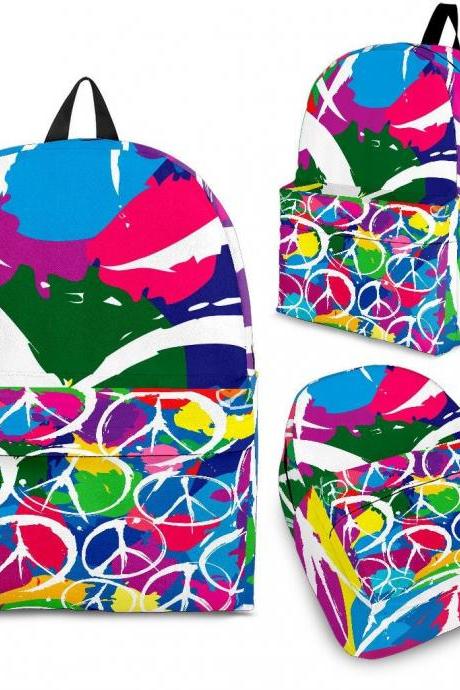 Peace Backpack, Custom Design, Custom Backpack ,made To Order, Handmade