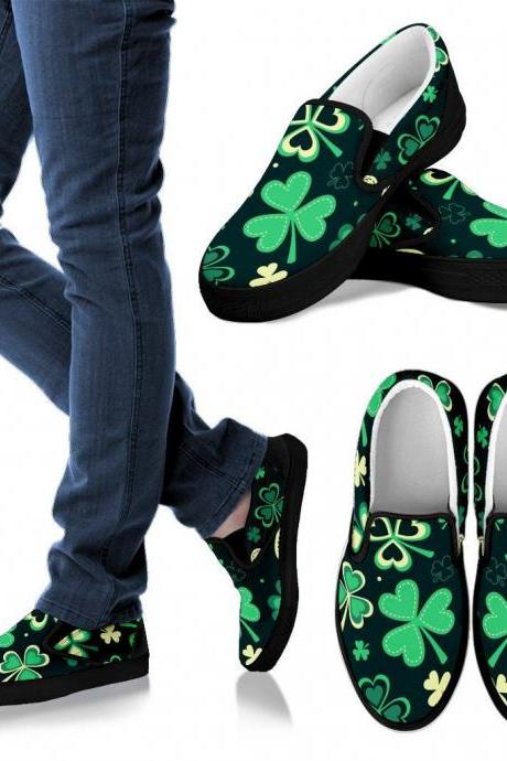 St. Patrick&amp;amp;#039;s Day Slipon Designer Shoes, Handmade Women Shoes, Slip On Shoes, Dream Shoes