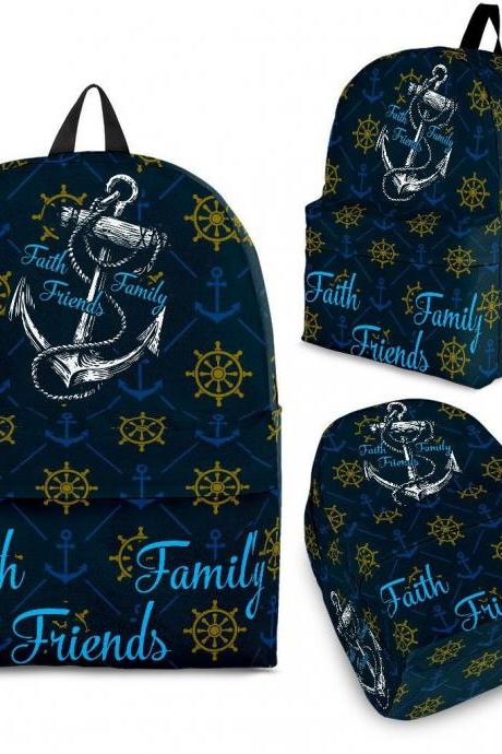 FAITH FAMILY FRIENDS Backpack, custom design, custom backpack ,made to order, handmade