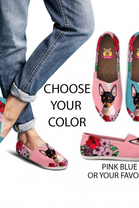 Toy Fox Terrier Shoes, Custom Picture, Dog Lovers, Animal Lovers, Women Shoes, Sneaker, Custom Dog Shoes