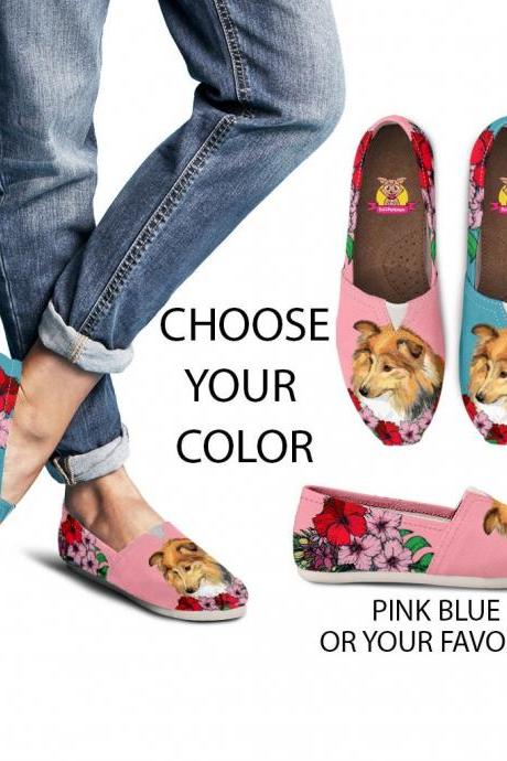 Shetland Sheepdog Shoes, Custom Picture, dog lovers, Animal lovers, Women shoes, sneaker, custom dog shoes