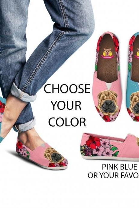 Shar Pei Shoes, Custom Picture, Dog Lovers, Animal Lovers, Women Shoes, Sneaker, Custom Dog Shoes