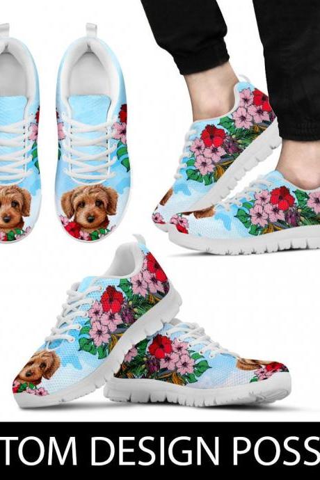 Golden Doodle sneakers Custom Picture, Animal lovers, Women shoes, sneakers, trainers, Dog sneakers, dog shoes