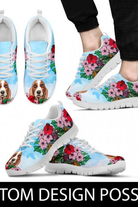 Basset Hound sneakers Custom Picture, Basset Hound lovers, Animal lovers, Women shoes, sneakers, trainers