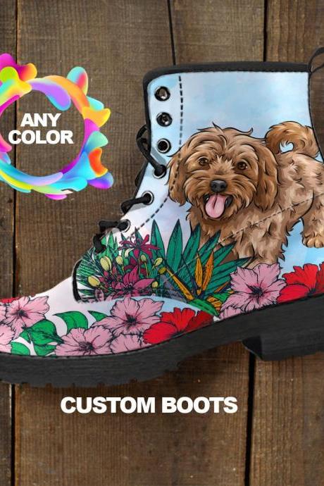 Cavapoo Boots, Cavapoo Custom Picture, Animal Lovers, Women Boots