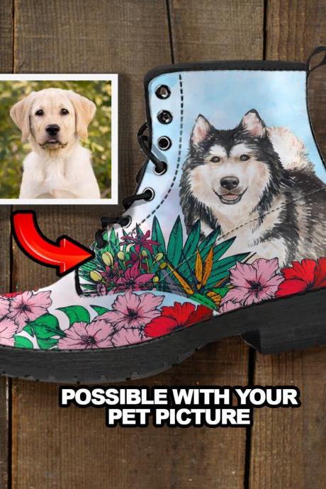 Malamute boots, Alaskan Malamute lovers, Custom Picture, Animal lovers, Women Boots