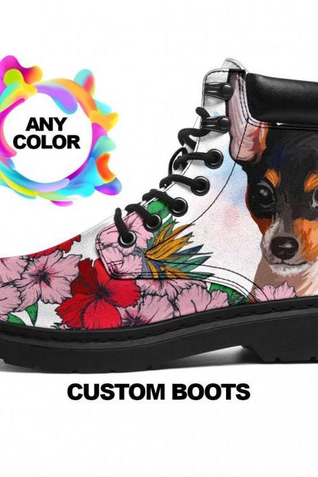 Toy Fox Terrier BOOTS, Toy Fox Terrier lover Custom Picture, Animal lovers, Women Boots