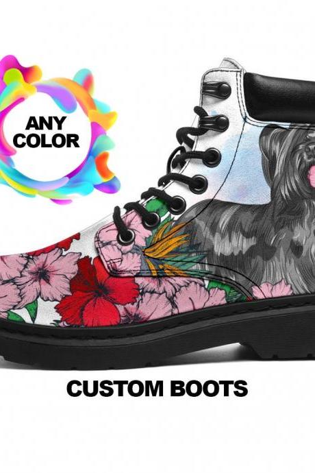 Skye Terrier BOOTS, Skye Terrier lover Custom Picture, Animal lovers, Women Boots