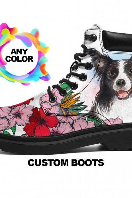 Border Collie Boots, Border Collie Lovers, Custom Picture, Animal Lovers, Women Boots