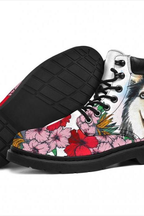 Husky Boots, Siberian Husky Lovers, Custom Picture, Animal Lovers, Women Boots