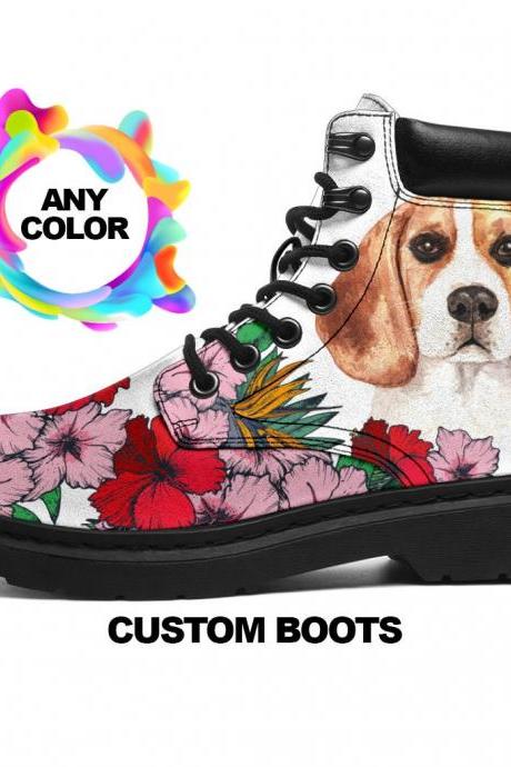 Beagle BOOTS, Beagle lovers, Custom Picture, Animal lovers, Women Boots