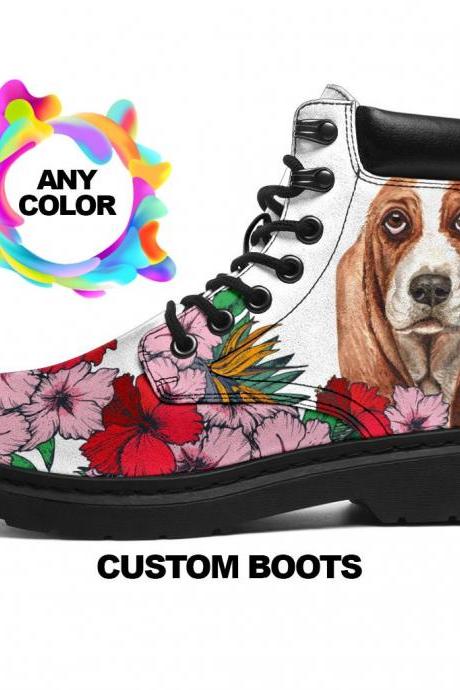 Basset Hound BOOTS, Basset Hound lovers, Custom Picture, Animal lovers, Women Boots