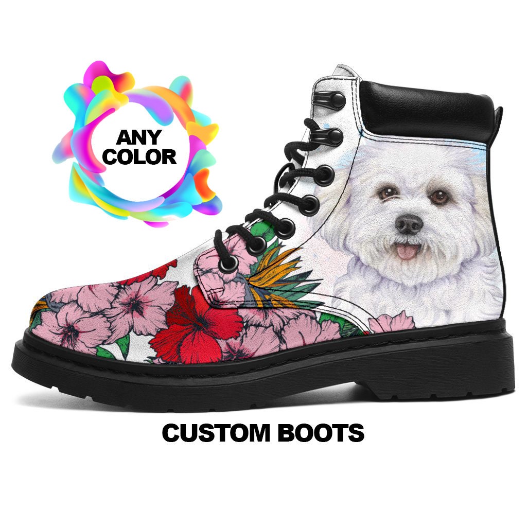 Bichon Frise BOOTS, Bichon Lovers, Custom Picture, Animal Lovers, Women