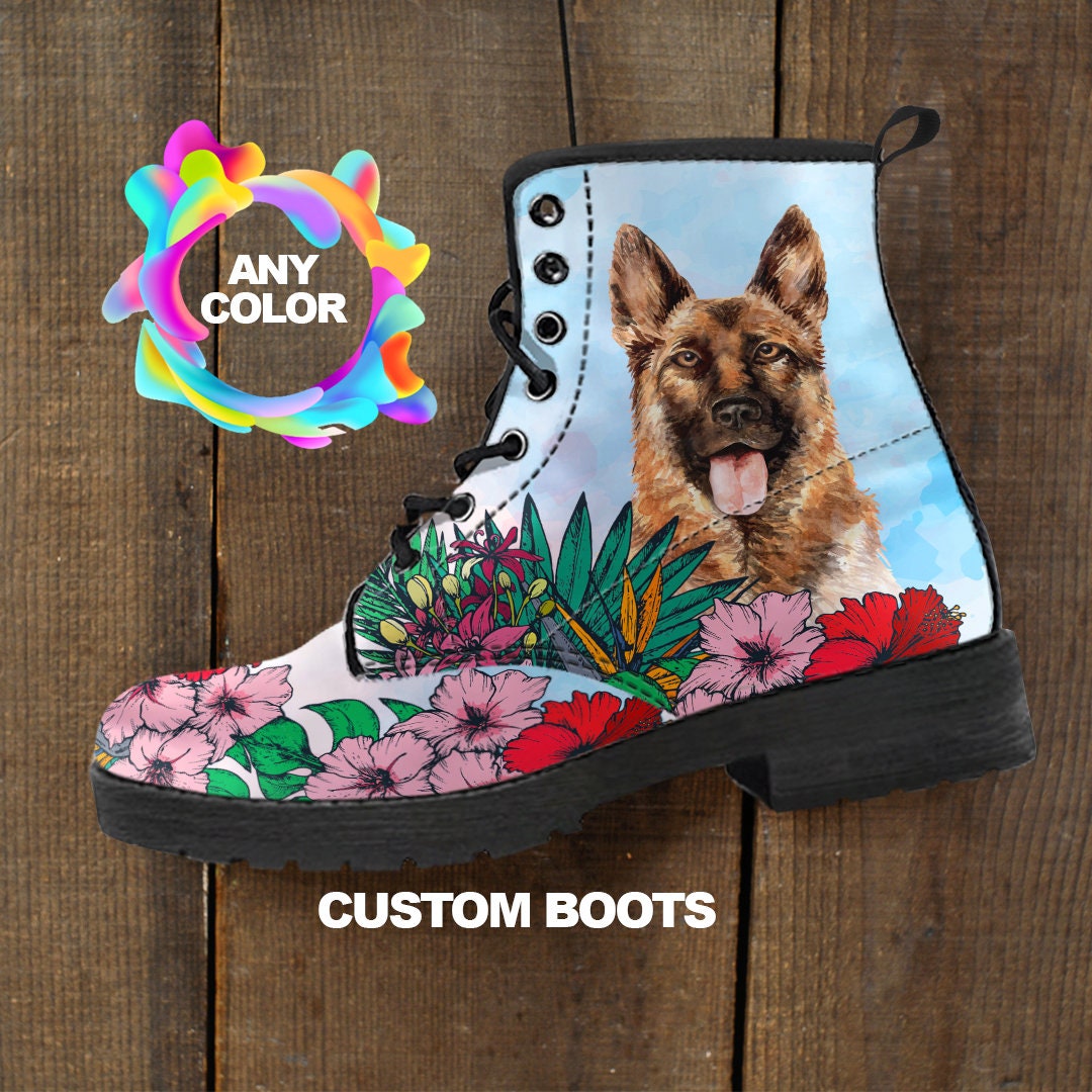 German Shepherd Boots, German Shepherd Lovers, Custom Picture, Animal