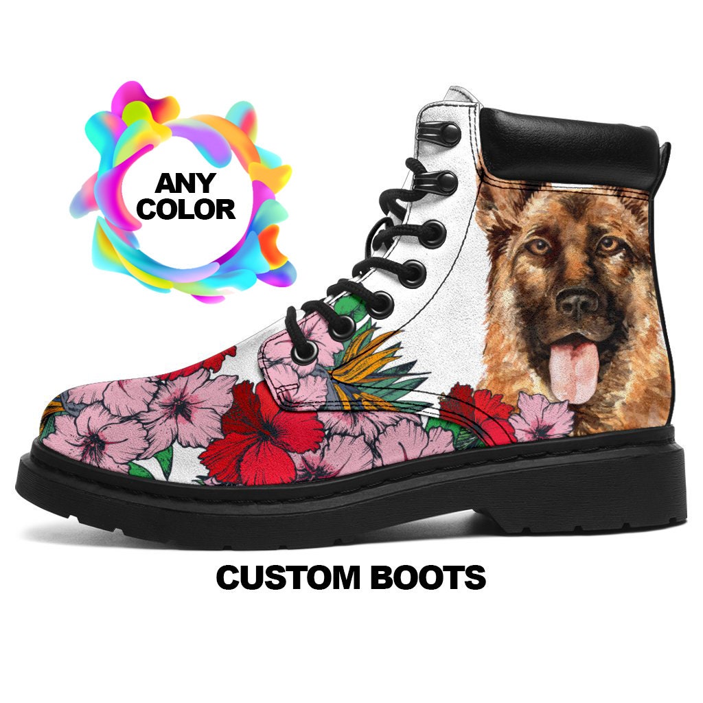 German Shepherd Boots, German Shepherd Lovers, Custom Picture, Animal